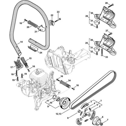 Support Assembly for Stihl TS410 (Older Models) - OEM: 42387907600